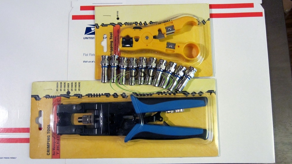 1pc BNC Compression tool, 10pcs RG59 BNC Connector, 1x Cable Stripper